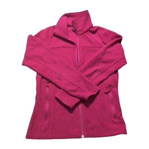 Columbia Jacket Women XS  Fuchsia Full Zip Polyester Fleece Hiking Preppy Casual